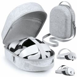 Große Tragetasche für Meta Quest 3/3S Ultrahohe Kapazitat kompatibel mit VR-Headset, Controller-Griffe, Akku-Elite-Gurt und Zubehör, stoßfestes Gehäuse für sicheren Transport Angebot bei HelloDeals