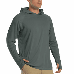 TACVASEN Herren UV-Schutz Hoodie Kapuzenpullover UPF 50+ Langarm Shirt mit Daumenloch XL 04-dunkel Grau Angebot bei HelloDeals