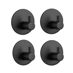 Feligio Handtuchhaken ohne Bohren, Haken Selbstklebende aus Edelstahl, Wandhaken Selbstklebend Handtuchhalter für Bad Toilette Küche(Schwarz, 4 Stück) Schwarz-4 Angebot bei HelloDeals