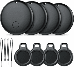 Tracker Tag Android Smart Tag, Schlüsselfinder KeyFinder kompatibel mit Google Mein Gerät Finden APP (Android NUR), Bluetooth Key Finder für Gepäck/Taschen/Koffer/Brieftasche (4er Pack) 4 Dunkel Angebot bei HelloDeals