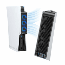 KIWIHOME Lüfter für PS5, leiser Kühler mit automatischer Drehzahlregelung, USB-3.0-Anschluss und LED-Licht, nur für PS5 2020, nicht für Playstation 5 Slim/Pro, Weiß Angebot bei HelloDeals