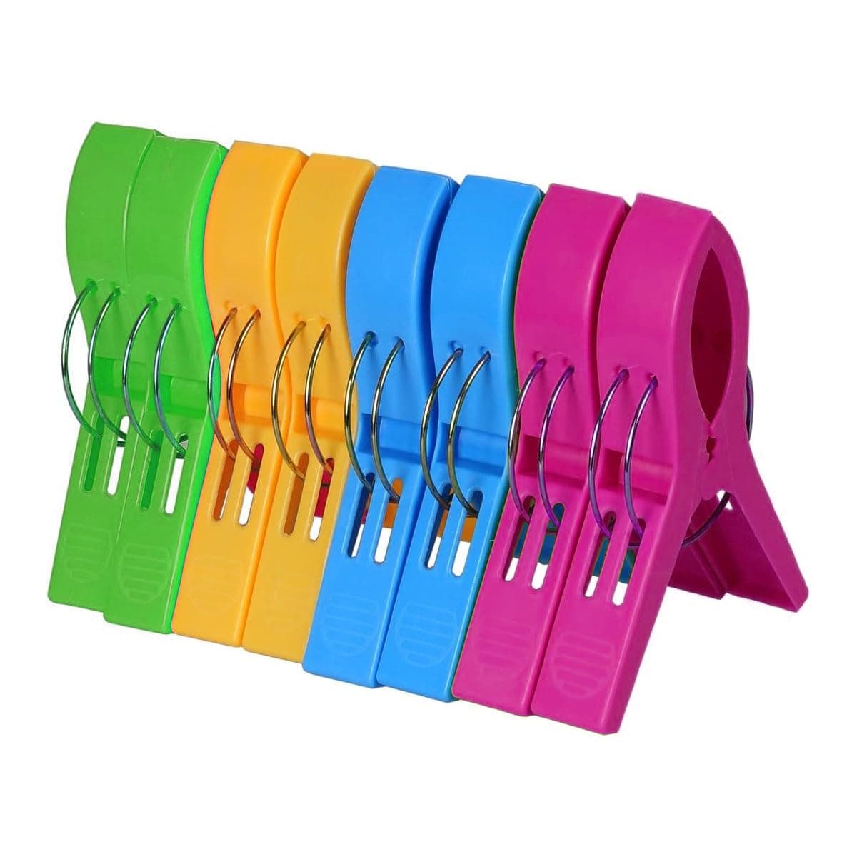 8X Strandtuchklammern Gross Handtuchklammern für Sonnenliegen Stühle Liegen und Geländer XXL Wäscheklammer Clip Klammer Haken - 8 Stück 4 Farben Angebot bei HelloDeals