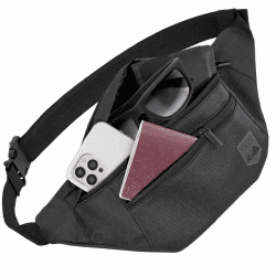 RUVO® Bauchtasche Herren und Damen | Diebstahlsichere Bauchtasche | Outdoor Gürteltasche Herren & Damen | für Reisen, Sport, Festival & alle Aktivitäten geeignet Schwarz Einheitsgröße Angebot bei HelloDeals