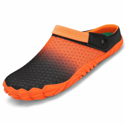 SAGUARO Sommer Clogs Herren Gartenschuhe Damen Hausschuhe Leicht Pantolette rutschfest Badelatschen Sandalen Gr.36-48 42 EU Orange Farbverlauf Angebot bei HelloDeals