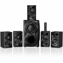 Bobtot 5.1 Soundsystem mit 1400 Watt Spitzenleistung heimkino Soundsystem mit 12-Zoll-Subwoofer, kräftigem Bass und kabelgebundenem Surround Sound System mit ARC, optischem Bluetooth-Eingang für TV Angebot bei HelloDeals