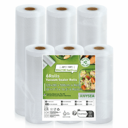Vakuumierbeutel Vakuumierfolie 20/28×500 cm 6 Rollen：Vakumierfolienrollen Profi für Folienschweißgeräte und Sous Vide, Vakuumbeutel Lebensmittel Reißfest Angebot bei HelloDeals