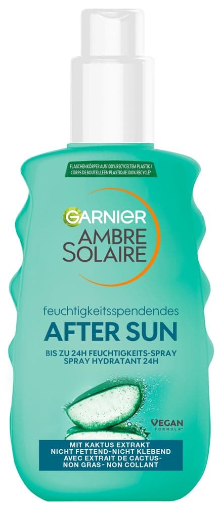Garnier Ambre Solaire After Sun Spray für Gesicht & Körper – Beruhigendes & erfrischendes Feuchtigkeitsspray – Regenerierende Pflege gegen Rötungen & Spannungsgefühle – Verlängert die Bräune - 150ml 150 ml (1er Pack) Angebot bei HelloDeals