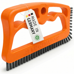 FUGINATOR® Fugenbürste - Reinigungsbürste zur Fugenreinigung in Bad, WC, Küche usw - Reinigung von Wand- und Bodenfliesen - Handliche Bürste für Fugen und Fliesen Orange/Grau Angebot bei HelloDeals