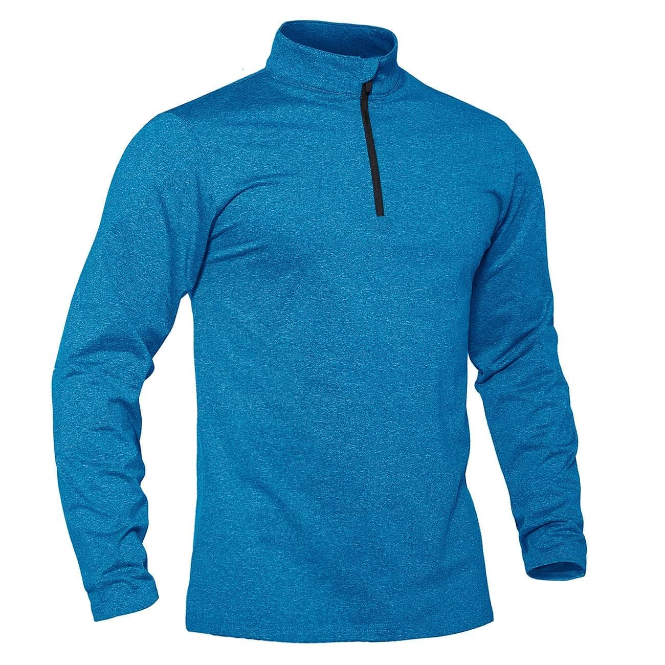 TACVASEN Pullover Herren Langarmshirt Half Zip Fleece Winterpullover Warm Atmungsaktiv Sport Sweatshirt mit Stehkargen M Meerblau Angebot bei HelloDeals