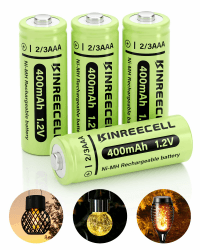 2/3AAA Solar Batterie, 2/3AAA 400mAh NI-MH-Akku mit hoher Kapazität, 2/3AAA 1.2v Akku mit geringer Selbstentladung für Außen-Solarleuchten (2/3AAA 400mAh 4er Pack) 2/3AAA -4Stück Angebot bei HelloDeals