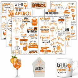 Rub On Sticker Aperol – 6x A5 Transferaufkleber für Raysin, Glas, Holz, Möbel – Sommerliche DIY Deko mit Sprüchen & Aperitif-Motiven Angebot bei HelloDeals