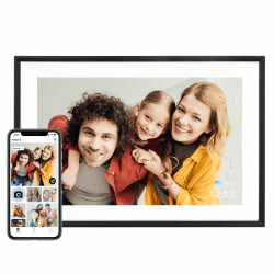 AEEZO Digitaler Bilderrahmen mit WLAN, 32 GB, 10,1 Zoll mit 1280×800 Auflösung, Schlafmodus, Elektronischer Bilderrahmen, Schnelles Fernhochladen von Videos und Fotos über die AiMOR-Software (Schwarz) Angebot bei HelloDeals