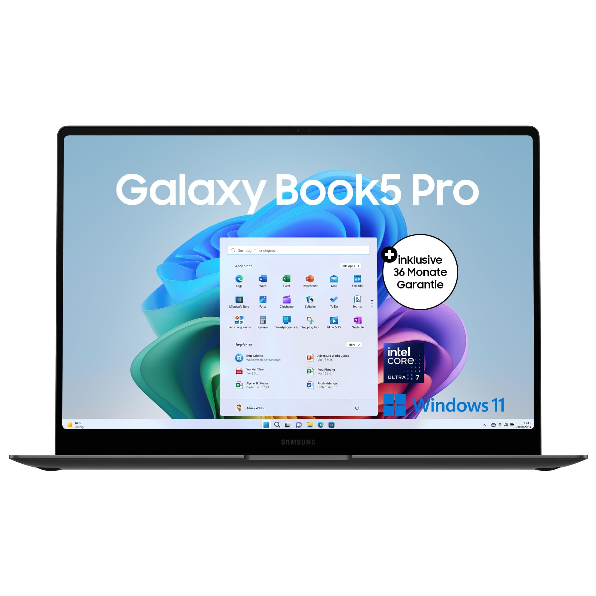 Samsung Galaxy Book5 Pro AI-Laptop, 16-Zoll-Display, AI-Notebook mit Intel Core Ultra 7 Prozessor, 16 GB RAM, 512 GB Speicher, Copilot+ PC, Moonstone Gray, 3 Jahre Herstellergarantie Intel Core Ultra 7 16 Zoll Angebot bei HelloDeals
