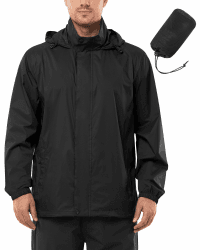 Outdoor Ventures Regenjacke Herren Wasserdicht Ultraleichte Dünne Faltbare Regenmantel Atmungsaktiv Fahrrad Regenjacke Sport XL Schwarz Angebot bei HelloDeals