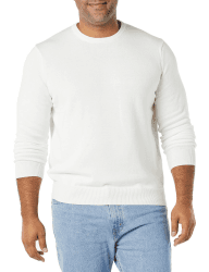 Amazon Essentials Herren Langärmliger Pullover Mit Rundhalsausschnitt, 100% Baumwolle, Erhältlich In Groß Und Schwer L Elfenbein Angebot bei HelloDeals