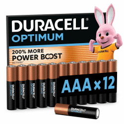 DURACELL Optimum AAA-Batterien (12er-Pack) – Alkaline-Batterien 1,5 V Größe AAA 12 Stück Angebot bei HelloDeals