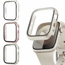 Lovmunia 3-Stück Schutzhülle mit Displayschutzfolie Kompatibel mit Apple Watch SE3(2025)/SE2/SE/6/5/4 40mm, Rundum Hard Gehäuse Eingebaut Kratzfest Gehärtetes Glas Schutzfolie für iWatch 40 mm Klar/Roségold/Polarstern 40mm Angebot bei HelloDeals