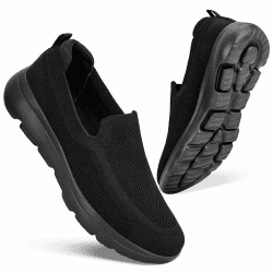 konhill Herren Slip-On Sneaker Leicht & Atmungsaktiv - Mesh Sportschuhe für Fitness, Tennis und Freizeit 40 EU 2032 Alles Schwarz Angebot bei HelloDeals