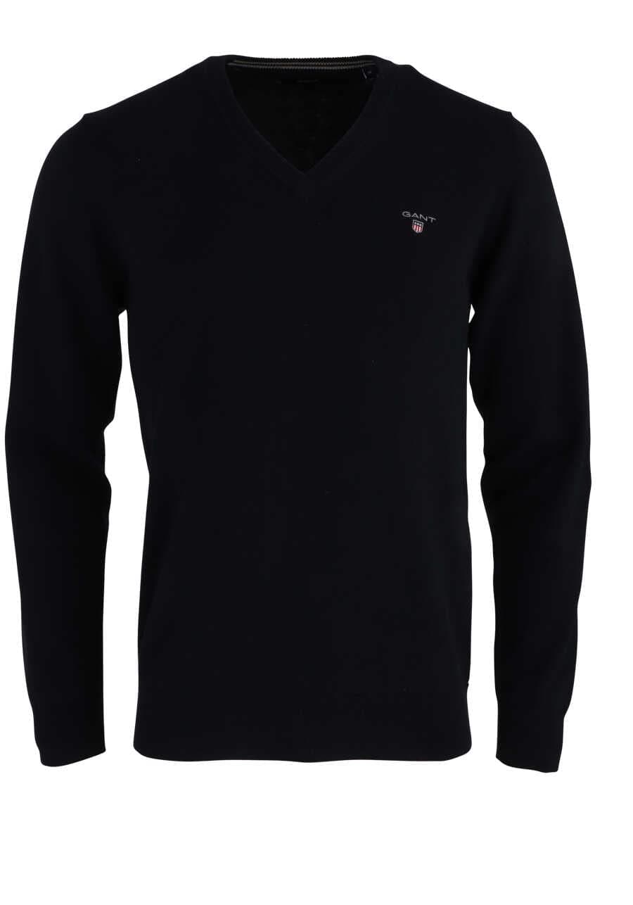 GANT Pullover mit V-Ausschnitt aus Einer Baumwoll-Wollmischung Herren S Schwarz Angebot bei HelloDeals