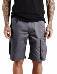Herren Arbeitsshorts Professionell – Strapazierfähige Kurze Arbeitshose mit Stretchbund & Cargotaschen – Robuste Sommer-Workwear für BAU & Garten Gerade 52 Grau Angebot bei HelloDeals