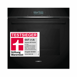 Siemens HB774G1B1, Stiftung Warentest Testsieger*, iQ700 Smarter Einbau-Backofen 60x60 cm, Made in Germany, activeClean Pyrolyse & humidClean Hydrolyse, Air Fry, Automatikprogramme, Touchscreen iQ700 TFT Touchdisplay Angebot bei HelloDeals