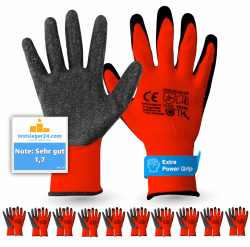 TK Gruppe Timo Klingler 10x Paar EN388 Arbeitshandschuhe Herren - Gr 8-9 (S-M) - Extra Power Grip - Handschuhe & Gartenhandschuhe - Work Gloves für Garten, Montage & Mechaniker Angebot bei HelloDeals