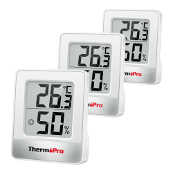 ThermoPro TP49W-3 digitales Mini Thermo-Hygrometer Thermometer innen Raumthermometer 3 er Temperatur und Luftfeuchtigkeitmessgerät mit Smiley-Indikator 1 Angebot bei HelloDeals
