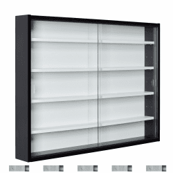 Inter Link - Sammlervitrine - Hängevitrine - Wandregal - Glasvitrine - Wandvitrine - Hängeregal - Schaukasten - MDF - Schwarz/Weiß (80x60x9.5 cm) Collecty Schwarz Schwarz, Weiß Angebot bei HelloDeals