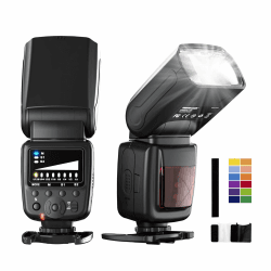 PHOTOOLEX Kamera Blitz Speedlite Kompatibel mit Canon Nikon Panasonic Olympus Pentax und andere DSLR Kameras Digitalkameras mit Standard Blitzschuh, Kamerablitz mit 12 Farbfiltern New-FK300-DE Angebot bei HelloDeals