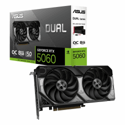 ASUS Dual GeForce RTX 5060 8GB OC Edition GDDR7 Gaming Grafikkarte (Nvidia GeForce RTX5060 DLSS 4, 2,5-Slot Design, PCIe 5.0, 3X DisplayPort 2.1b, 1x HDMI 2.1b, DUAL-RTX5060-O8G) OC Edition 8GB Dual - RTX 5060 Schwarz Angebot bei HelloDeals