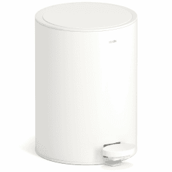 3 Liter Treteimer Edelstahl matt Softclose Klappdeckel leise schließend Inneneimer Mülleimer Abfalleimer Badeimer weiß arctic white Angebot bei HelloDeals