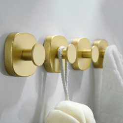 ZUNTO Handtuchhalter Ohne Bohren, 4 Stück Edelstahl Handtuchhalter für Bad & Küche, Vakuum Kleiderhaken - Saugnapf Haken, Bohrfrei, Verstellbar und Wiederverwendbar, Rückstandsfrei, Gold Angebot bei HelloDeals