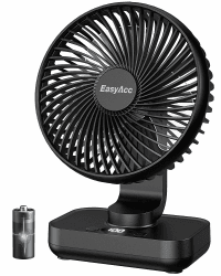 EasyAcc Tischventilator, 4000 Akku Automatischer Oszillierender Kleiner USB Ventilator, Tragbarer Aufladbar Basis Ventilatoren mit 4 Geschwindigkeiten für Camp,Büro, Bibliothek und Zuhause - Schwarz Schwarz Oszillierend Angebot bei HelloDeals