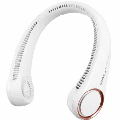 Morelax Tragbarer Hals Ventilator,4000 mAh Batteriebetriebener Tragbarer Persönlicher Ventilator,USB Nackenventilator mit 360° Luftstrom,Neck Fan für Reisen, Sport, Innen, Außen Weiß Angebot bei HelloDeals