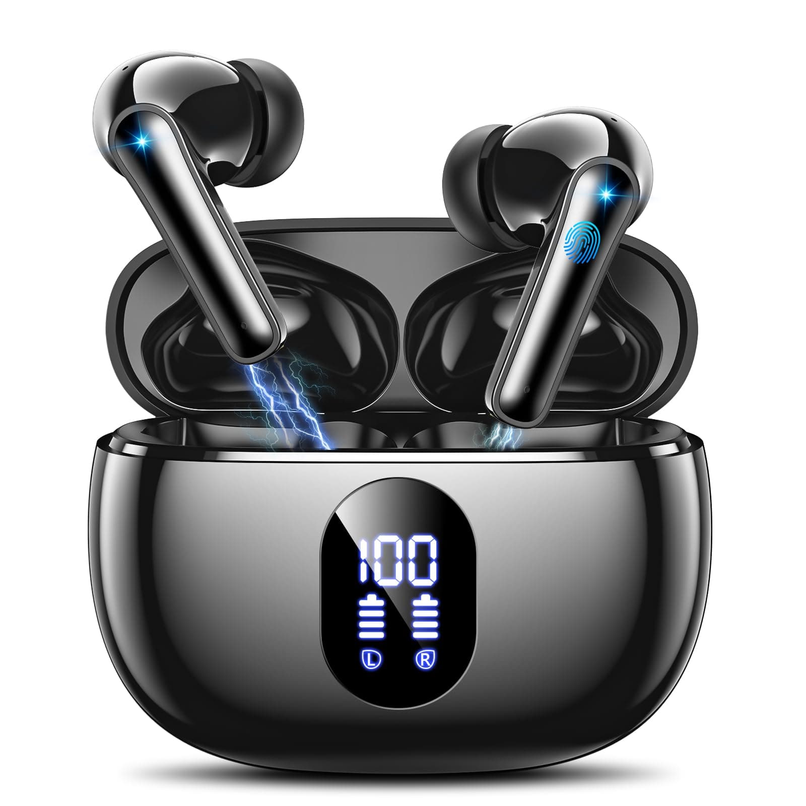 ZZU Bluetooth Kopfhörer, Kopfhörer Kabellos Bluetooth 5.4,2026 in Ear Kopfhörer mit 4 ENC Noise Cancelling Mic, LED Anzeige & 48 Std Spielzeit, HiFi Tiefer Bass, Wasserdicht Sports Earbuds Schwarz Klassisches Schwarz Angebot bei HelloDeals
