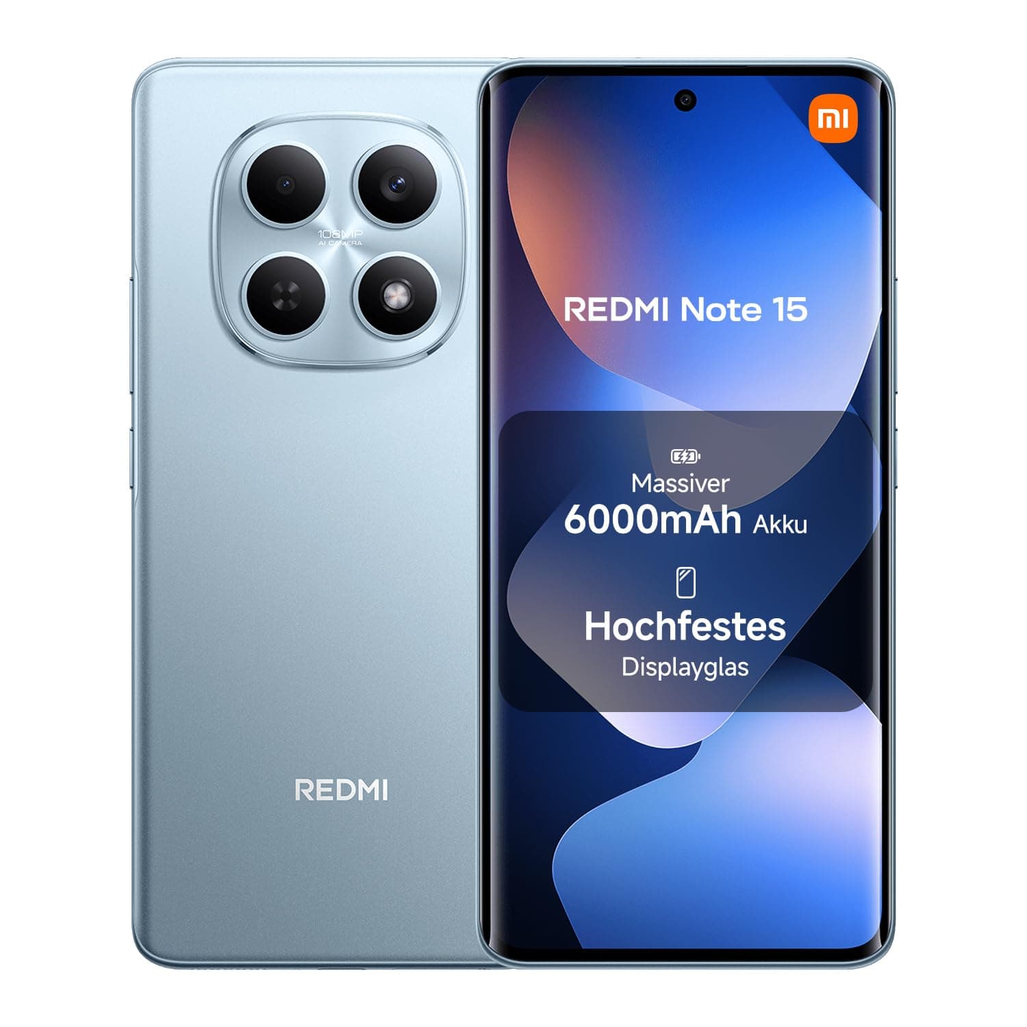 XIAOMI Redmi Note 15 Smartphone (8+128 GB) – Handy mit Android, 6000-mAh-Akku, wassergeschützt, 108-MP-Kamera, 6,77" FHD+ Display, Gletscherblau, 2 Jahre Garantie Redmi Note 15 8+128GB Gletscherblau Angebot bei HelloDeals