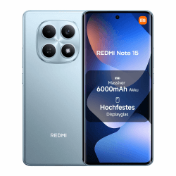 XIAOMI Redmi Note 15 Smartphone (8+128 GB) – Handy mit Android, 6000-mAh-Akku, wassergeschützt, 108-MP-Kamera, 6,77" FHD+ Display, Gletscherblau, 2 Jahre Garantie Redmi Note 15 8+128GB Gletscherblau Angebot bei HelloDeals