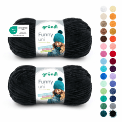 Gründl Wolle Funny uni - dicke weiche Chenille Wolle zum Häkeln - Häkelwolle - Strickwolle - Kuschelig und hautfreundlich - 100% Polyester - 2 Knäuel 100 g / 120 m - Nadelstärke 5-6 - Schwarz 2 x 100 g Schwarz Angebot bei HelloDeals