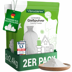 Gießpulver 4,8kg [TESTSIEGER], Beruhigende Härte Gips zum Gießen, Keine Luftbläschen Gießpulver Weiß für Silikonformen Ohne Silikonform 4,8 kg Angebot bei HelloDeals
