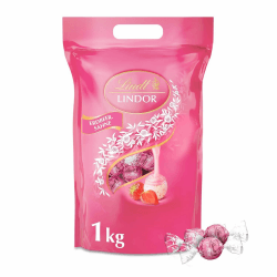 Lindt LINDOR Schokoladen| 1 kg Beutel, wiederverschließbar | ca. 80 Kugeln weiße Schokolade mit Erdbeer-Sahnecrème | Großpackung, Pralinen-Geschenk Erdbeercreme 1 kg Angebot bei HelloDeals