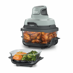 Ninja CRISPi Tragbare Air Fryer Heißluftfritteuse, 3,8 l, 4-in-1: Heißluftfrittieren, Braten, Warmhalten, Recrisp, Kompakt, 6 Portionen, 2 Herausnehmbare Glasbehälter & Deckel, 1700 W, Sage FN101EUSG Angebot bei HelloDeals