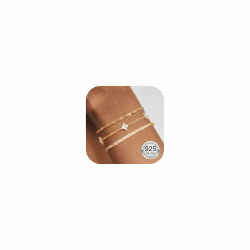 Finrezio 3 Stück Armband Damen Silber 925 Armbänder Silver Armband Set Gold 14 Karat Vergoldet Armbänder Damen Mit Cubic Zirkonia Verstellbare Armband Silber Schmuck für Damen Angebot bei HelloDeals