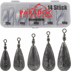Paradox Fishing Birnenblei Set 25g-100g - Blei Angelzubehör mit Birnenblei Gewichten zum Angeln 25g-60g 14 Stück Angebot bei HelloDeals