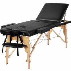 Yaheetech 3-Zonen Massageliege Tragbare Massagebank Höhenverstellbarer Massagetisch mit Kopfstütze und Abnehmbare Armlehnen für Physiotherapie, Schwarz 213 x 80 cm Schwarz Angebot bei HelloDeals