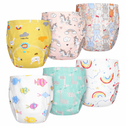 Aolso Töpfchen-Trainingshosen, 6 Stück Baby-Kleinkind-Trainingshosen, Kinder Töpfchen Trainingshose für Mädchen Jungen, 100% Baumwolle, Waschbar und Wiederverwendbar (Mädchen-110) 6 Stück-mädchen-110 Angebot bei HelloDeals
