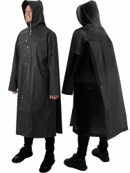 ANYOO 2 Stück Unisex Regenponcho mit Ärmeln, Lang Regenmantel Regenjacke mit Kapuze und Zusätzlichem Platz für den Rucksack zum Wandern, Festival, Radfahren, Camping, Einheitsgröße Schwarz Angebot bei HelloDeals