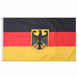 Deutschland Flagge mit Adler 90x150 cm – Bundesadler Fahne aus wetterfestem Polyester mit 2 Metallösen, doppelt genäht für Sportevents und Feste Angebot bei HelloDeals