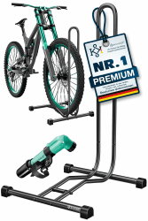 KESSER® Fahrradständer Boden einzeln für Mountainbike, E-Bike, Citybike, Rennrad, MTB | Fahrrad Montageständer | Freistehender Fahrradhalter Ständer Eisen | Reifenbreite bis 65mm | Inkl. Luftpumpe Anthrazit 1er Set Angebot bei HelloDeals