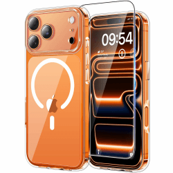 TAURI für iPhone 17 Pro Hülle 6,3" mit Panzer Schutz Glas Folie, Kompatibel mit MagSafe, Vollständiger Kameraschutz, Stoßfest Militärstandard Magnetisch Handyhülle - Durchsichtig iPhone 17 Pro 6,3" Magnetisch-Durchsichtig Angebot bei HelloDeals