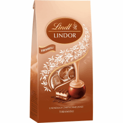 Lindt Schokolade | LINDOR Beutel Tiramisu | 137g | 11 Kugeln in Vollmilch-Schokolade mit zartschmelzender Tiramisu-Füllung | Schokoladen-Geschenk braun Einzelportion Angebot bei HelloDeals
